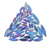 Blue Ceramic Leaf Petal Mosaic Tiles 1 Set 100g for Crafts | Smooth glazed finish, easy to handle and assemble, for tabletop mosaics and garden craft projects, for kids and adults