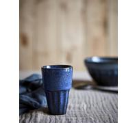 Blue Chai Glass x1, Traditional Indian Chai Cup, Stoneware Ceramic Chai Glass in Dark Blue, Blue Speckled Cup, Kitchen Dining Tall Rustic Ceramic Mug, Tea Coffee Cup