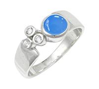 Blue Chalcedony Gemstone Silver Plated Ring Women Jewelry C1152CF_S 1/2