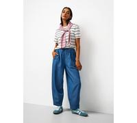 Blue Chambray Barrel Leg Trousers 22