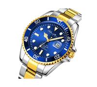 (Blue) Charles WIlliam Mens Watch Black Or Blue with Date