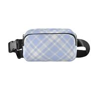 Blue Checkerboard Fashion Crossbody Bag Waist Packs for Women Men Small Crossbody Sling Bag with Adjustable Strap for Cycling Hiking Gym, blue checkerboard, One Size