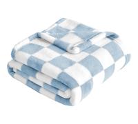 (Blue) Checkered Baby Blanket for Boys - Ultra Soft Cozy & Fluffy Infant/Toddler/Newborn Receiving Blanket, 30''x40'' for Crib & Stroller