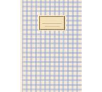 Blue Checkered Pattern Lined Journal: Aesthetic Pastel Blue Checkered Design Notebook for Women, School, Students, College 6”x9” Cream Ruled Pages
