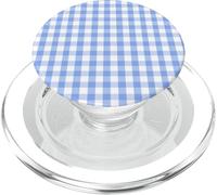 Blue Checkered Plaid Checked Pattern Nantucket Summer PopSockets PopGrip for MagSafe
