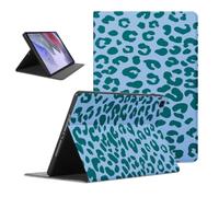 Blue Cheetah Tablet Case for iPad Air 2 9.7" | Aesthetic Green Leopard Panther Design for Women Girls Flip PU Leather Stand Funda Adjustable Protective Cases