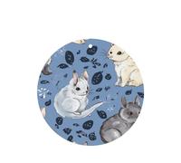 Blue Chinchillas And Moon Car Air Fresheners Cards 4 Pcs Long Lasting Car Fresheners Gifts for Men Women Auto Aromatherapy Tablets Hanging Scented Card Rearview Mirror Pendant - Lavender Scent