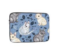 Blue Chinchillas and Moon Laptop Case 10 inch, TSA Laptop Sleeve Shockproof Protective Notebook Case Water Resistant Computer Carrying Cover Briefcase Handbags Men Women Computer Bag