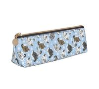 Blue Chinchillas and Moon Print Convenience Pencil Case Pen Pouch School College Office Boys Girls Study Supplies