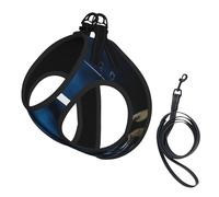 Blue Chinchillas And Moon Print Dog Harness,Pet Leash Vest,Adjustable And Reflective Vest,For Small To Medium Dogs