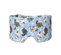 Blue Chinchillas and Moon Print Sleep Eye and Ear Muffs Blocking for Home Office Camping Airplane Travel Nap Aid