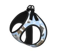 Blue Chinchillas And Moon Printing Puppy Summer Vest Harness With Reflective,Dog Accessories For Small Medium Large Dogs And Cats