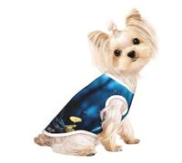 Blue Chinchillas and Moon1 Print Dog Shirt Summer Pet T-Shirts Stretchy Cats Dogs Tee Shirt Sleeveless Tank Top Dog Vest