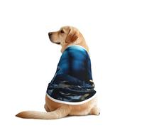 Blue Chinchillas and Moon1 Print Dog Shirts for Pet, Soft Breathable Vest Lightweight Stretchy Pet T-Shirt for Medium Dog