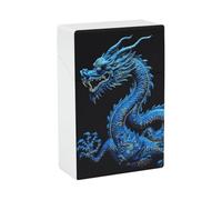 Blue Chinese Dragon Cigarette Case for Regular King Size 85mm 20 Capacity Push to Open Hard Shell Cigarette Box Portable & Waterproof Cigarettes Case for Men Women Pocket Cigarettes Holder, Cig Access
