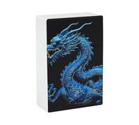 Blue Chinese Dragon Cigarette Case, Plastic Waterproof Shockproof, Airtight Push Open Cigarette Box, Capacity King Size Cigarette Holder, Portable Cigarette Container for Outdoor Travel Camping Office