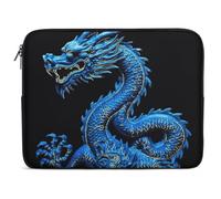 Blue Chinese Dragon Laptop Sleeve Case 17inch Shockproof Slim Computer Bag 10-17 Inch Traveling Carrying Laptop Briefcase for Women Men Waterproof Compatible with MacBook Air, Hp, Dell, Lenovo