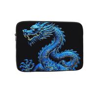 Blue Chinese Dragon Laptop Sleeve for Women Men, 17 Inch Waterproof Laptop Bag Lightweight Notebook Computer Cover Bag