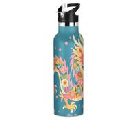 Blue Chinese Dragon Leakproof and BPA Free Kids Water Bottle 20 Oz with Leak Proof Spout Lid Vacuum Insulated for Water, Milk, Juice, School, Camp, Sport