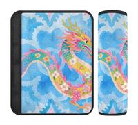Blue Chinese Dragon Padded Seatbelt Strap Cover,Stop seat Belt Cutting into Neck,seat Belt Padded Cover for Sedan Auto Van accesorios para carro 2 pcs