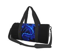 Blue Chinese Dragon Printed Canvas Travel Duffel Bag - Gym Sports Bag with Large Capacity for Weekend Business Travel