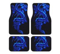 blue chinese dragon Printed Car Floor Mats Set of 4 Pieces Car Interior Non Slip Car Mats Carpet for Vehicles Cars SUVs Trucks