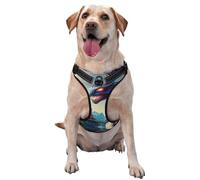 Blue Chinese Loong Fantasy Premium Dog Harness for Small, Medium, and Large Dogs â€“ Durable, No Pull with Reflective Straps and Quick Release BucklesX-Large