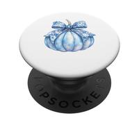 Blue Chinoiserie Pumpkin Aesthetic Coquette Toile de Jouy PopSockets Adhesive PopGrip