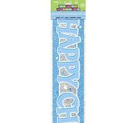 Blue Christening Long Prism Banner (3.6 meters) 1 Piece - Elegant and Distinctive Decorative Banner for Celebration & Decor