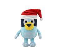 (Blue Christmas, 20cm/7.87in) Character Bluey Christmas Hat Star Eye Decoration Plush Toy Pillow Children Gift
