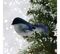 Blue christmas robin - clip on christmas tree decoration - christmas robin decoration - midnight blue christmas decorations - 11cm tree dec - festive robin.
