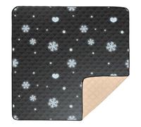 Blue Christmas Snow Heart Soft Foam Baby Play Mat for Floor Comfortable Activity Gym Mat for Babies Infants Toddlers, 50'' x 50''