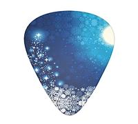 Blue christmas snowflake 12 Pack Guitar Picks Guitar Plectrums for Electric Acoustic Bass Guitar(Spec 0.46 0.71 0.96mm)