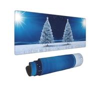 Blue Christmas Snowflake Gaming Mousepad Large Waterproof Non-Slip Desk Mat for Home Office Work Computer, Keyboard Pad Work from Home Essentials - 80x30cm
