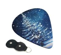 Blue christmas snowflake Guitar Plectrums, 6 Guitar Plectrums, Printed on both sides for Electric Guitar Bass Ukulele (0.46 mm 0.71 mm 0.96 mm)