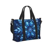 Blue Christmas Snowflake Print Portable Travel Duffel Bag Foldable Tote Hand Bag for Weekend Trips Gym Accessory