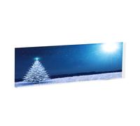 Blue christmas snowflake -Rectangular Acrylic Table Signs - Clear Custom Nameplates For Office Desk, Restaurant, Events - Smooth Edge Professional Signage.