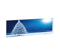 Blue christmas snowflake -Rectangular Acrylic Table Signs - Clear Custom Nameplates For Office Desk, Restaurant, Events - Smooth Edge Professional Signage.