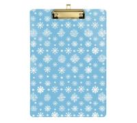 Blue Christmas Snowflake Respiratory Therapy clipboard Plastic for Teacher Portfolio clipboard Size