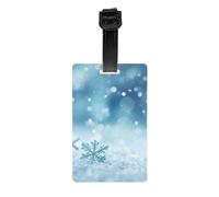 Blue Christmas snowflake1 Print Luggage Tags for Suitcases Waterproof Labels Set Travel Bag Easy-to-Identify