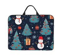 Blue Christmas Snowman Print 14in Laptop Case Sleeve Shockproof Portable Notebook Computer Cover Protector Bag