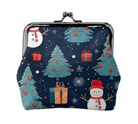 Blue christmas snowman Print Versatile Coin Purse Exquisite Mini Wallet Cute Change Pouch for Any Occasion
