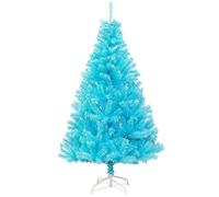 Blue Christmas Tree Un-lit Prefabricated Artificial Christmas Pine Tree Holiday Decoration, with Metal Stand, Easy to Assemble the Christmas Tree, for Outdoor and Indoor Decor,180cm/800T