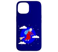 blue christmas witch befana broomrider spookmas Epiphany Case for iPhone 15