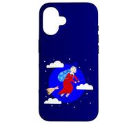 blue christmas witch befana broomrider spookmas Epiphany Case for iPhone 16