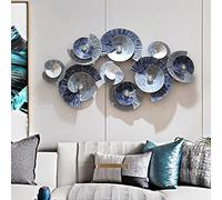 Blue Circle Silhouette Metal Wall Decor - Modern 3D Floating Circles Art for Home Office, Bedroom, Living Room - Abstract Sculpture Decoration