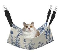 Blue Classic Vanilla And Wildflowers Printed Pet Hammock - Sleeping Hammock For Cats, Rabbits, Ferrets, Puppies, Small Animals