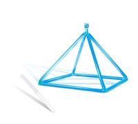 Blue Clear Crystal Quartz Pyramid 5-12 Inch Sound Therapy Meditation Yoga Meditation Stress Relief Corner Rack Percussion Instruments Including Crystal Percussion Sticks (Color : 5 inc