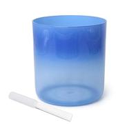 Blue Clear Crystal Singing Bowl, Cosmic Light Bowl Alchemy Sound Bowl, For Yoga Meditation Sound With Striker & O-ring/Color Gradient (432HZ 7 Inch F Note)