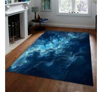 Blue Cloud 200x300 Area Rug Washable Non Slip Low Pile Rugs Abstract Soft Carpet Modern Storm Sky Floor Mat for Living Room Bedroom Dining Room Office Entryway Indoor Home Decor Under Coffee Table